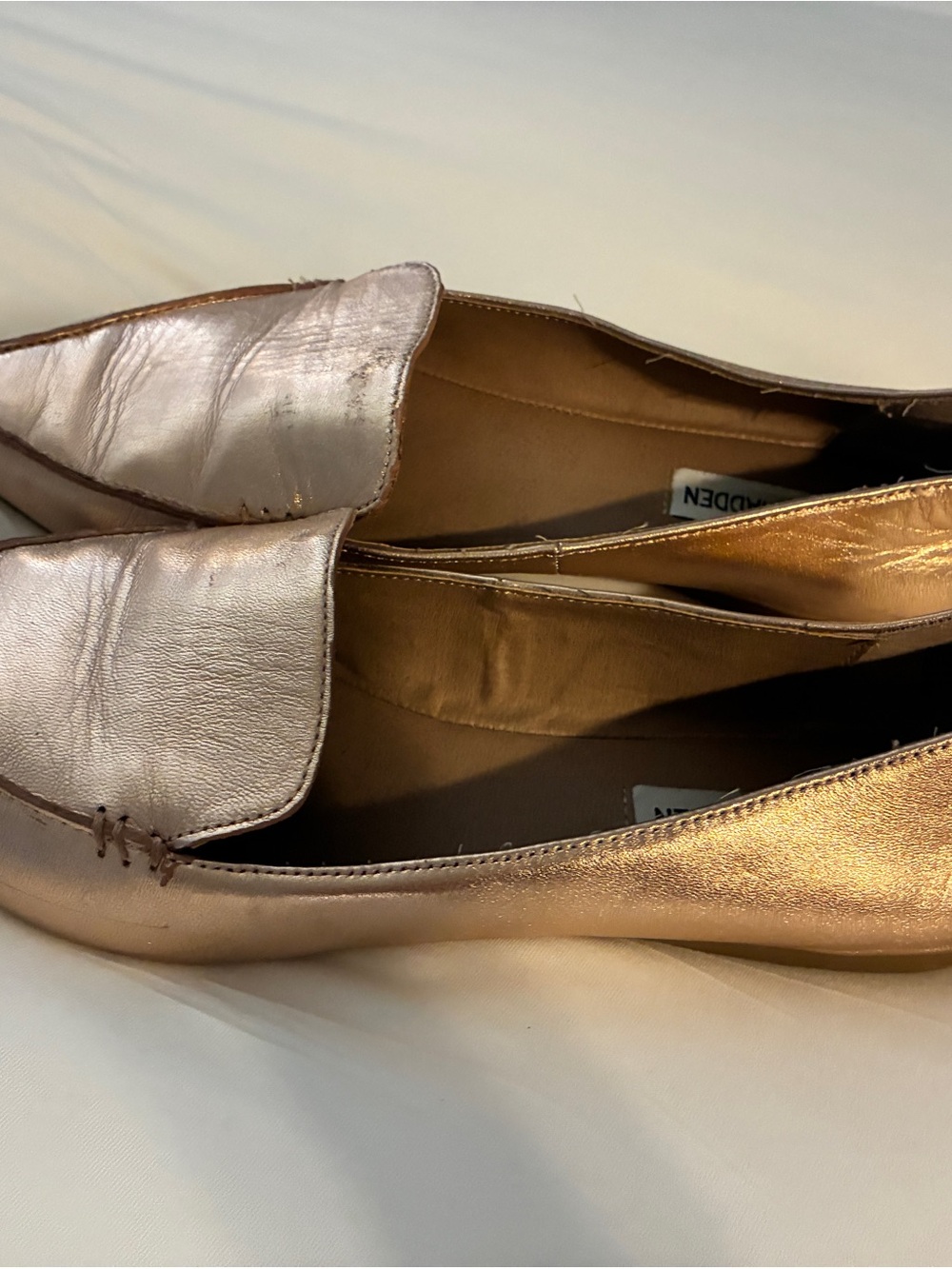 Steve Madden Metallic Rose Gold Loafers